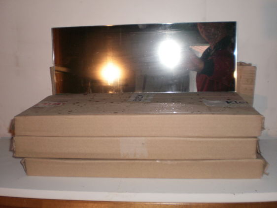 Boxed slat wall mirrors 43x25cm