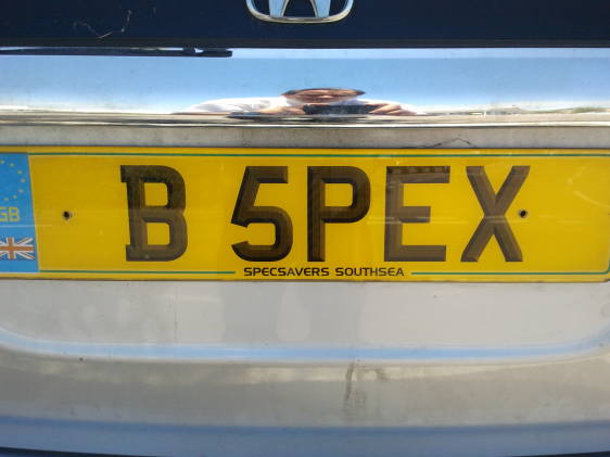 Cherished numberplate B 5PEX