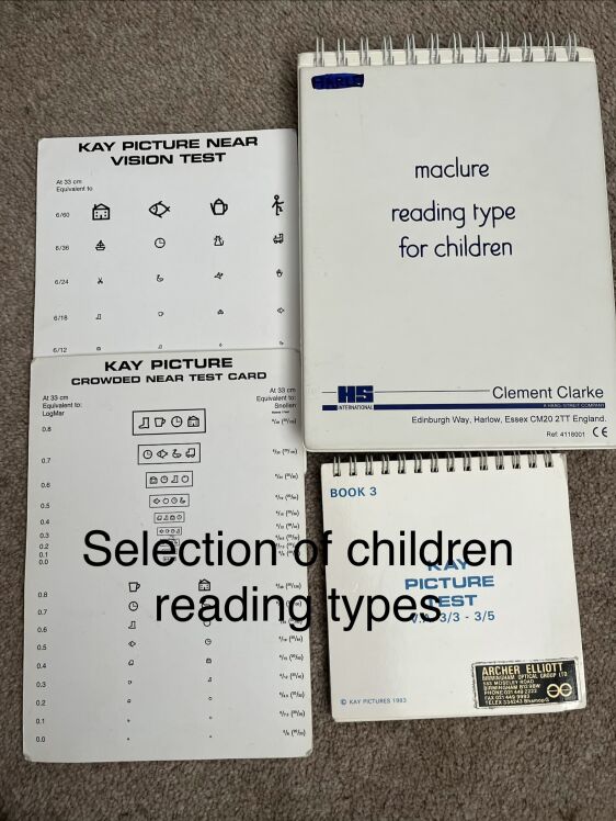 Kids reading test charts kays