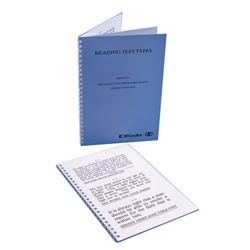 4 Page Washable Reading Test Type