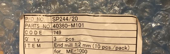 End mill 1.2mm for Nidek ME-1000/AHM