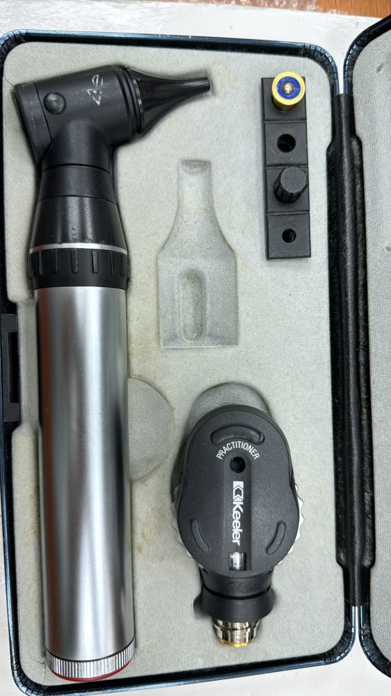 Keeler opthalmoscope and otoscope with spare bulb