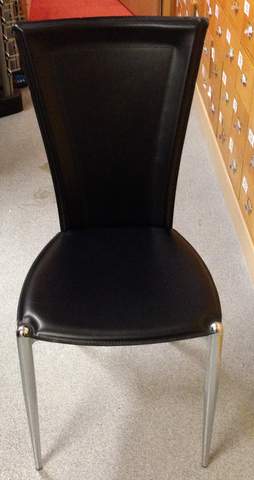 Italian black leather chairs